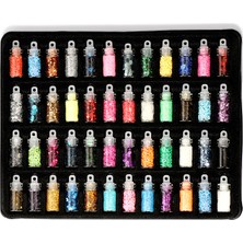 Beauty Box 48'li Simli Tırnak Süsleme Pulları Lüks Kalite ile Farklı Renk Seçenekleri