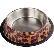 Ankur Oripet Leopar Desenli Metal Mama ve Su Kabı Kahverengi 8 Oz 12 cm