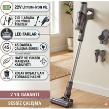 Tefal Kablosuz Şarjlı Dikey Süpürge, Turbo Başlıklı, 2.2 kg Ultra Hafif Gövdeli, Yüksek Performanslı 22V Lityum Pilli