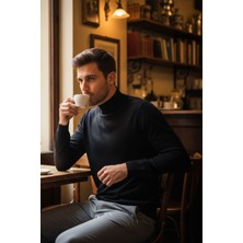 Livio Ferri Lier Yarım Boğazlı Regular Fit Erkek Kazak Düz Triko