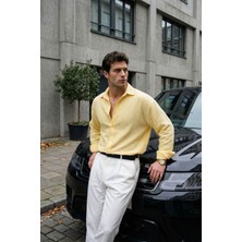Livio Ferri Yurin Erkek Premium Müslin %100 Pamuk Oversize Uzun Kollu Gömlek