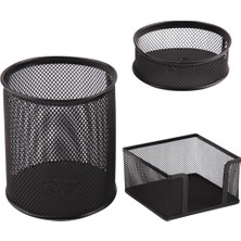 Ark Perfore Masa Üstü 3'Lü Set Siyah Renkli Ofis Kırtasiye Ürünü Pratik Kullanım İçin