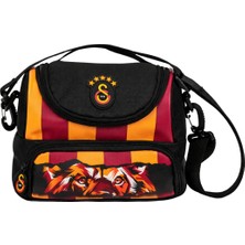 Galatasaray Lisanslı Aslan Desenli Beslenme Çantası - Çizgili Sarı Kırmızı Omuz Askılı Çanta