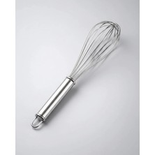 Senz Lüks Paslanmaz Çelik Metal Saplı El Çırpıcısı Büyük Boy
