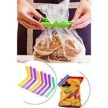 Adoz Shopping 8'li Çok Renkli Pratik Poşet Klipsi, Paket, Ambalaj, Torba, Çanta Kapatıcı Plastik Kilidi, Mandalı (Karışık 8 Adet)