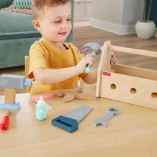 Adoz Shopping , 3 Yaş ve Üzeri Çocuklar Için 9 Ahşap Parçadan Oluşan Ahşap Tamir Kutusu ve Oyuncak Matkap, HYG50