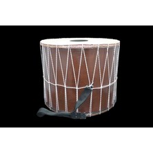 Ahşap Kasnak Ip Gergili Hayvan Deri Profesyonel Asma Davul 50X38 cm