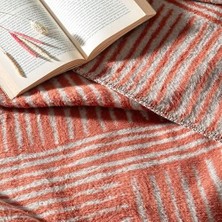 Adoz Shopping Gable DESENLI%100 Pamuk Pamuk Battaniye, Kiremit, Tek Kişilik