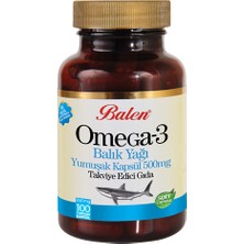 Balen Omega 3 Balık Yağı 100 Yumuşak Kapsül 650 mg Takviye Edici Gıda Türkiye Menşeli