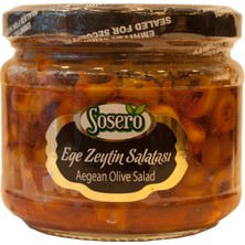 Sosero Ege Zeytin Salatası 300 Cc Yeşil Zeytin İçeren Doğal Vegan Salata Cam Kavanozda