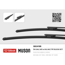 Silbak Nrzsnt Silecek Süpürgesi 600/480MM Muz Tipi Audi A3 04- Sportback 04- -Bmw 4-Series Coupe G22-G23 07-20