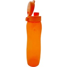 Adoz Shopping To Go Eco Easy Içecek Şişesi, 500 Ml, Turuncu, Klipsli Kilitli ve Saplı, Yuvarlak ve Dar Şişe, Ecoeasy Öko