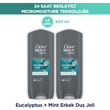 Dove Men +Care Duş Jeli Body, Face&hair Eucalyptus +Mint 400 ml X2