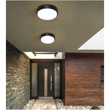 20W Yuvarlak Siyah LED Nemli Yer Armatürü – IP65 Su ve Toz Geçirmez, 6500K Beyaz Işık, 2000 Lümen, 22,2 cm x 7,6 Cm, Iç ve Dış Mekan Banyo Bahçe Balkon Tavan Duvar Aydınlatma Lambası