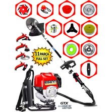 EISENN German 11 Parça Set Sırt Tipi Benzinli Motorlu Tırpan Ot Çalı Çim Biçme Makinesi Halı Yıkama