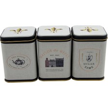 Adoz Shopping Kare Metal Saklama Kabı 87X87X125, 3 Lü Set, Azura (Azura)