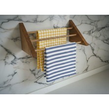 PremiumPort Doğal Ahşap Kendinden Yapışkanlı Elbezi Kurutma Askısı