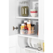 PremiumPort 360 Derece Dönen Şeffaf Banyo ve Buzdolabı Düzenleyici Tepsi