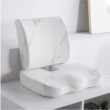 Adoz Shopping Whiteblanco Bambu Kılıflı Oturma Minderi ve Sırt Yastığı Seti