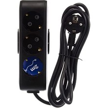 Adoz Shopping 3lü Topraklı Kablolulu Ç.k 2m Siyah Priz