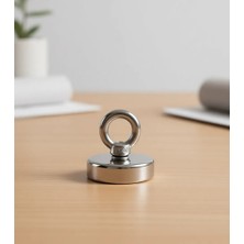 Dünya Magnet Süper Güçlü Neodyum Pot Mıknatıs 60 mm Çap Gümüş Renk 1 Adet Çok Amaçlı Kullanım