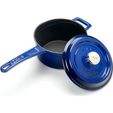 Adoz Shopping Döküm Yuvarlak Sos Tenceresi Metal Saplı 16 Cm, Mavi