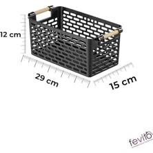 Adoz Shopping Çok Amaçlı Tutacaklı Organizer Sepet - Dolap Içi & Çekmece Düzenleyici Sepet - Siyah, 24121810017