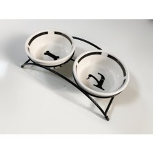 Gold Seramik İkili Mama ve Su Kabı 250 ml Beyaz Renkli Hijyenik Seramik Malzeme