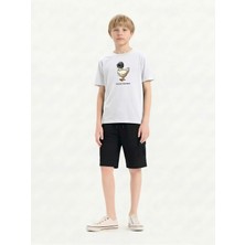 Broco Erkek Çocuk Kombini Alt-Üst Takım Şort   Baskılı T-Shirt Protect Your Head