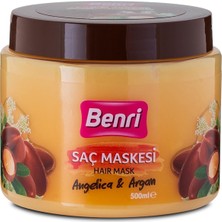 Benri Angelica & Argan Saç Maskesi 500 ml Zenginleştirilmiş Formül ile Yumuşaklık Sağlar