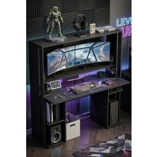 Robin Home Dragon Oyuncu Masası Gamer Masa Gaming Bilgisayar Masası Siyah