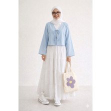 Cng Moda Genç Tesettür Kimono Gömlek Etek Üstü Krop