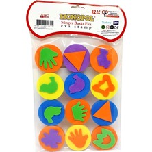 MONOPOL 12'li Eva Sünger Baskı Seti Farklı Şekiller ve Renkler ile Kolay Kullanım Sağlar