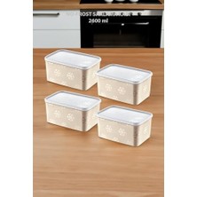 Adoz Shopping 4'lü Set No Frost Saklama Kabı 2600 ml
