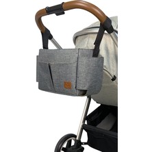 Stylo Bebek Arabası Düzenleyici Çanta Gri 11 lt Kapasiteli Fitelatsız Kumaş ile Pratik Kullanım