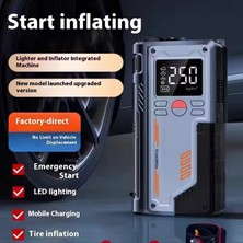 Eser Ticarett Taşınabilir Araç Akü Takviye Cihazı Hava Kompresörü Powerbank LED Işıklı Çok Fonksiyonlu