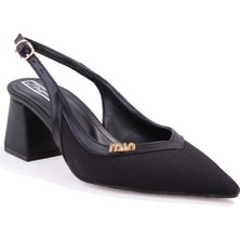 Dagoster DZA07-1296034 Siyah 7 cm Kalın Topuklu Klasik Kadın Ayakkabı