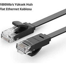 Adoz Shopping Cat6 Flat Ethernet Kablosu, 12 Metre