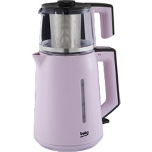 Beko 2940 P Pembe Çay Makinesi 0.8 L Cam Demlik ve 1.8 L Plastik Su Isıtıcı Kapasitesiyle