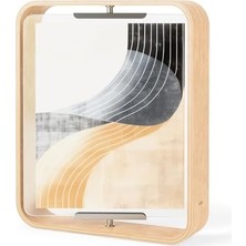 Adoz Shopping Masa Resim Çerçevesi, Iki Taraflı Resim Çerçevesi, 20 x 25 cm Fotoğraflar Için, Ahşap, Doğal