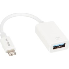 Adoz Shopping HY-XO48 Beyaz USB F To Lightning 10CM Kablolu Otg Çevirici