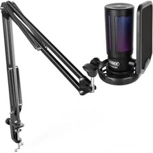 Adoz Shopping V6 Rgb Set USB Oyuncu ve Yayıncı Mikrofonu Condenser Stüdyo (Kayıt Gaming Tiktok Twitch Canlı Yayın Discord Youtube)