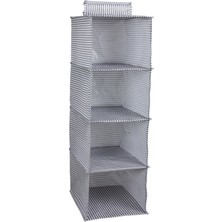 Meleni Home Gri Katlanabilir 4 Katlı Asılabilir Dolap İçi Düzenleyici Raf 29 x 24 cm Özellikli