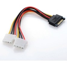 Adoz Shopping 30 cm 15 Pin Sata Erkek To 2x 4 Pin Dişi Molex Kablo 15 Pin Erkek 2x 4 Pin Dişi Molex 30 cm Sata Kablo