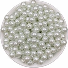 Hedef Bijuteri 50 gr 10MM Beyaz Cam İnci Boncuk Renkli Plastik Takı Yapım Malzemesi