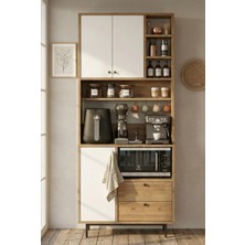 Robin Home Lounge Kahve Köşesi Çok Amaçlı Dolap Mutfak Dolabı Sepet-Beyaz