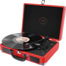 Mikado Nostalgia MN-P317 Kırmızı Turntable + Rca + Bluetooth Destekli Pikap