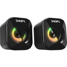 Snopy SN-83U 2.0 Mini LED Işıklı 2WX2CH Siyah USB Gaming Speaker Hoparlör