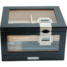 Premium Quality Premiumquality Providencia Çift Nem Ölçerli Siyah Sedir Humidor Puro Kutusu