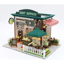 Esranın Dünyası LED Işıklı Ahşap Minyatür Kafe Yapma Seti